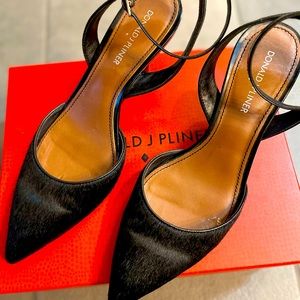 Donald J. Pliner calf hair sling backs